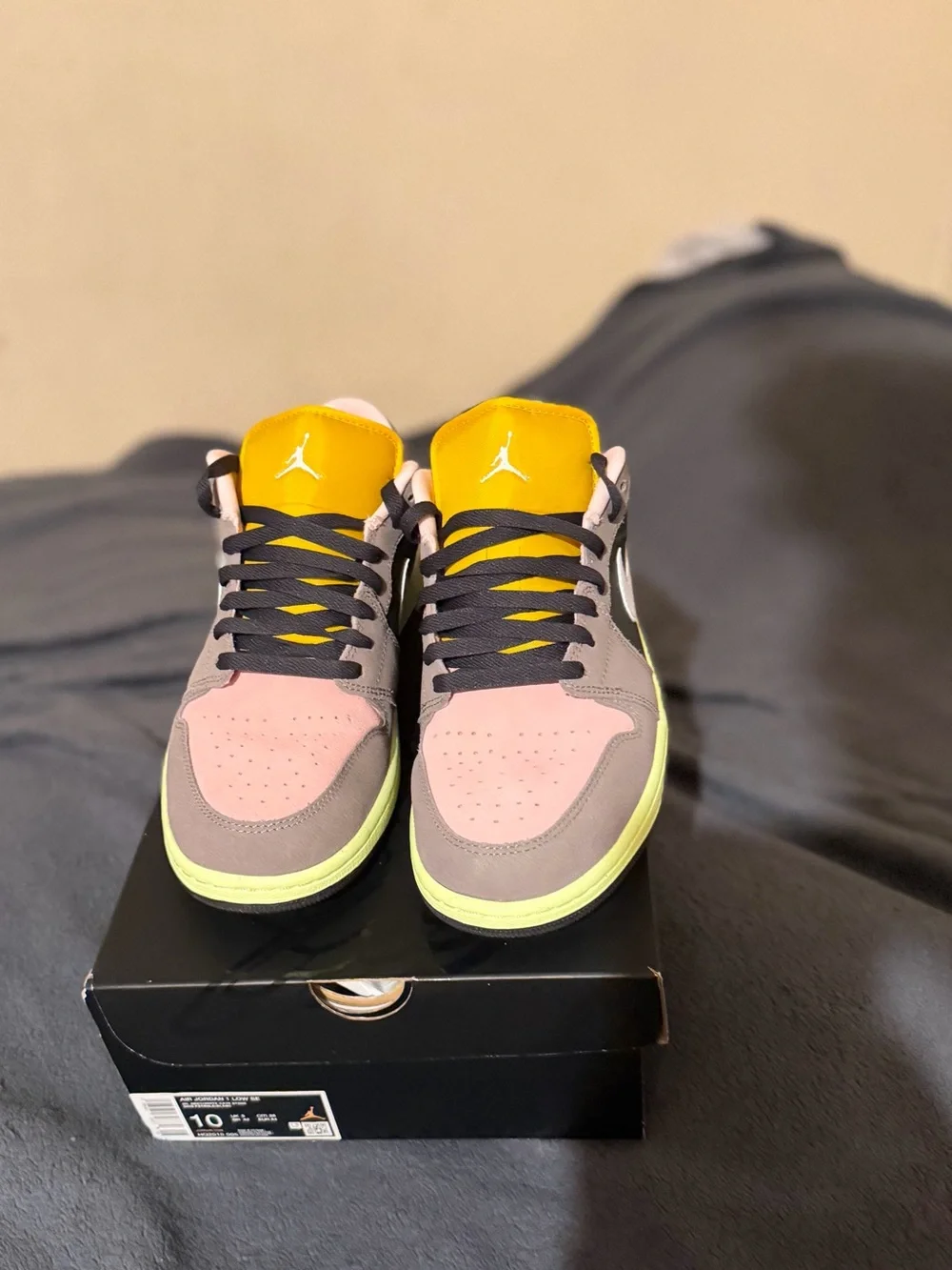 Jordan Low Top Women's Sneakers in Pink, Yellow, Purple and Gray
